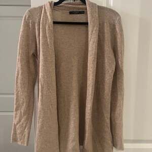 Lusso 100% Cashmere Heather Caramel Open Front Cardigan Sweater